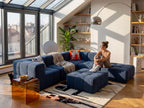 2-Piece Modular Sofa – Blue-4