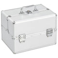 Compacte make-up organizer koffer in zilver