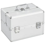 Compacte make-up organizer koffer in zilver