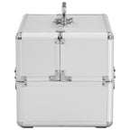 Compacte Make-up Organizer Koffer – Zilver