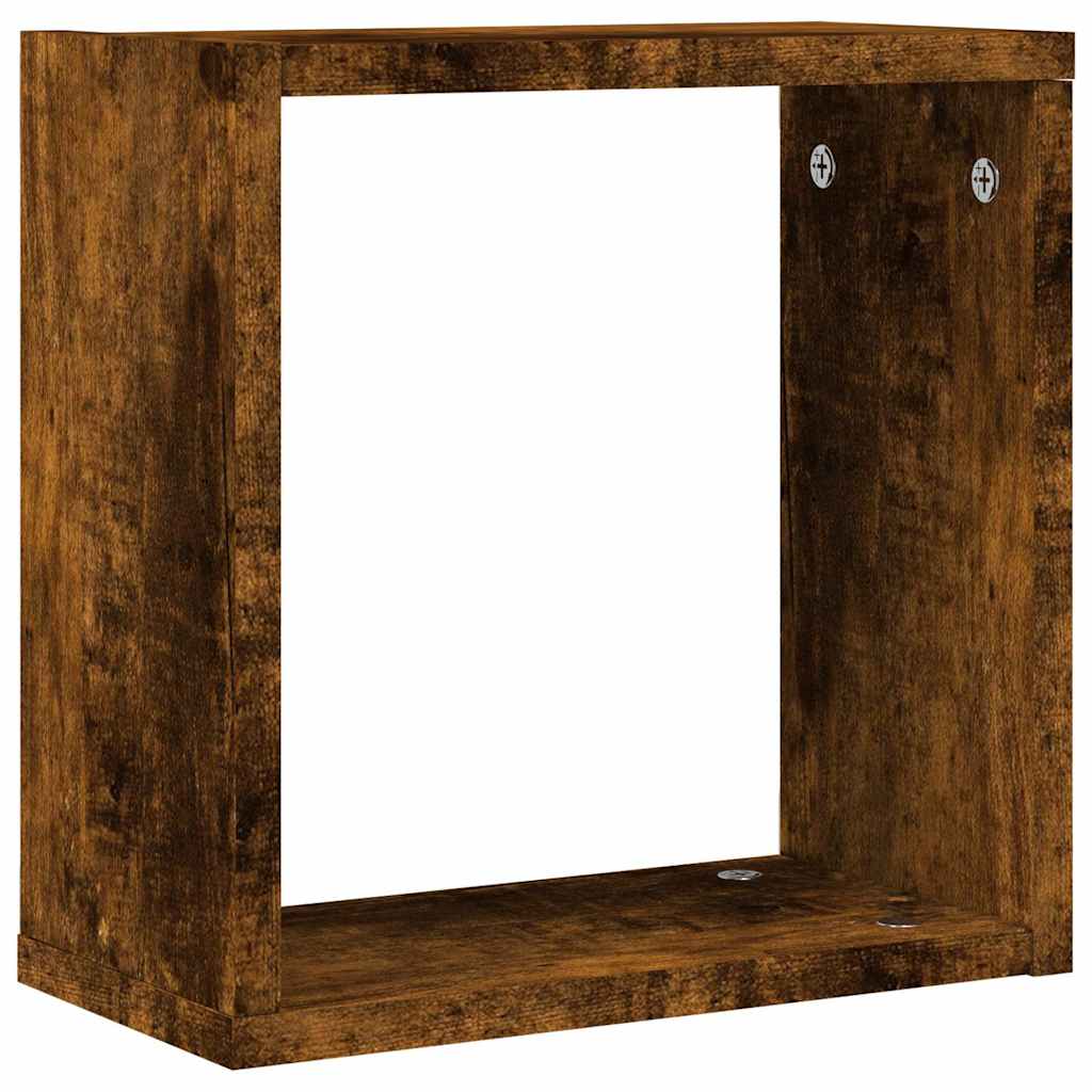 Kubus Wandrekken Gerookt Eiken – Set van 4