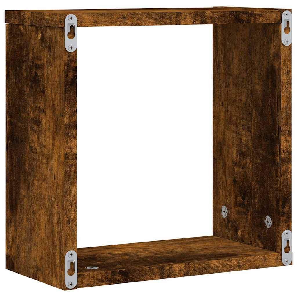 Kubus Wandrekken Gerookt Eiken – Set van 4