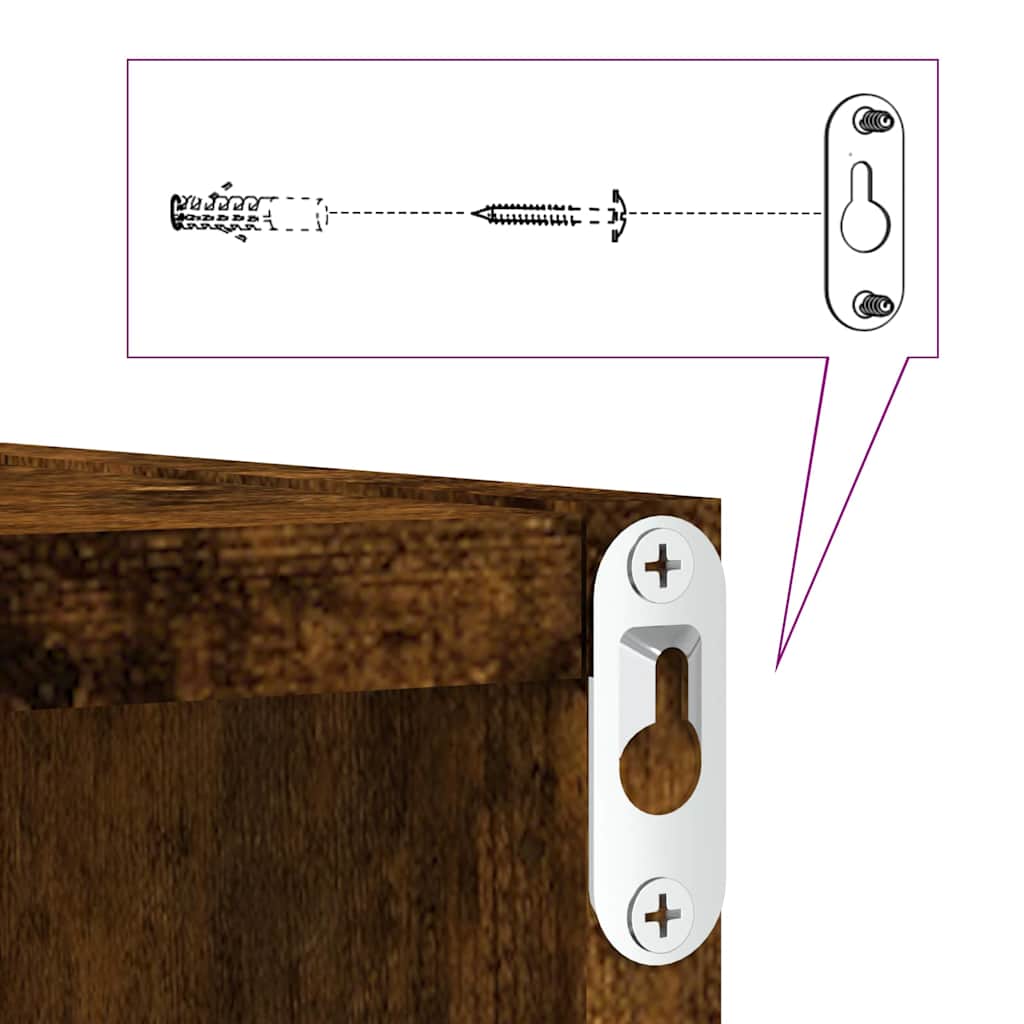 Kubus Wandrekken Gerookt Eiken – Set van 4