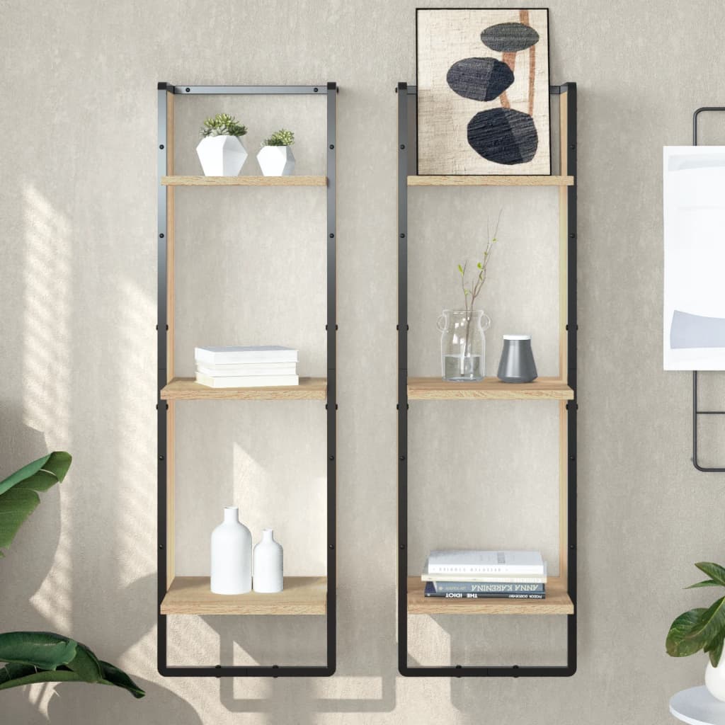 3-laags wandrek in sonoma eiken, 100 cm