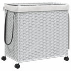 Rattan Wasmand op Wielen Wit – 60 × 35 × 60,5 cm
