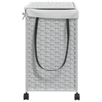 Rattan Wasmand op Wielen Wit – 60 × 35 × 60,5 cm