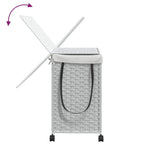 Rattan Wasmand op Wielen Wit – 60 × 35 × 60,5 cm