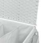 Rattan Wasmand op Wielen Wit – 60 × 35 × 60,5 cm