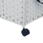Rattan Wasmand op Wielen Wit – 60 × 35 × 60,5 cm