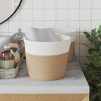 Katoenen Opbergmanden Beige & Wit – Set van 2