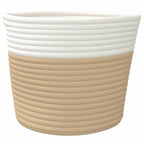 Katoenen Opbergmanden Beige & Wit – Set van 2