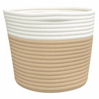 Katoenen Opbergmanden Beige & Wit – Set van 2