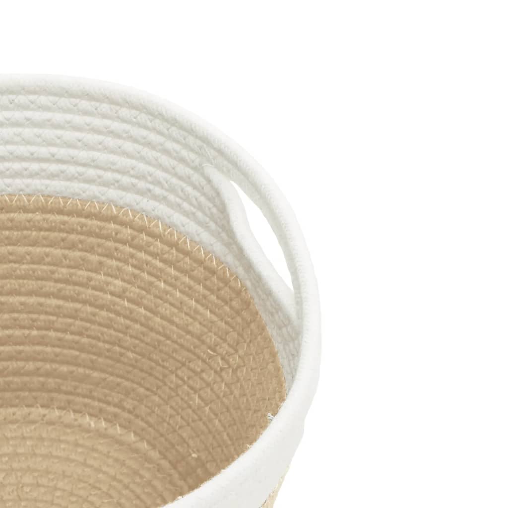 Katoenen Opbergmanden Beige & Wit – Set van 2