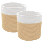 Katoenen Opbergmanden Beige & Wit – Set van 2