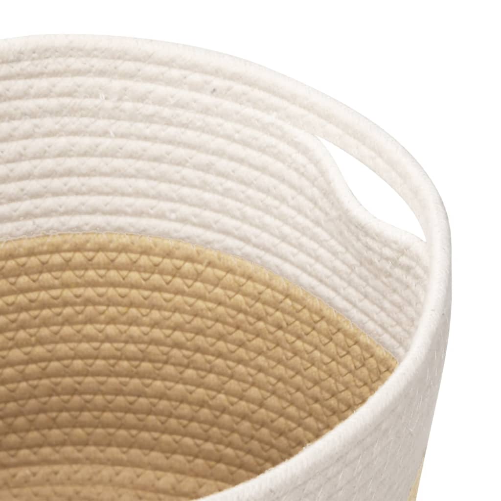 Katoenen Opbergmanden Beige & Wit – Set van 2