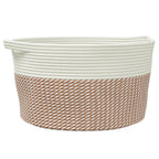 Katoenen Opbergmand Bruin & Wit – Ø 40 × 25 cm