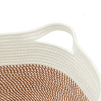 Katoenen Opbergmand Bruin & Wit – Ø 40 × 25 cm