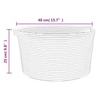 Katoenen Opbergmand Bruin & Wit – Ø 40 × 25 cm