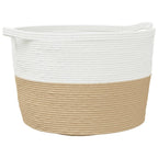 Katoenen Wasmand Beige & Wit – Ø 60 × 36 cm
