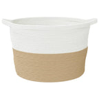 Katoenen Wasmand Beige & Wit – Ø 60 × 36 cm