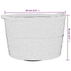 Katoenen Wasmand Beige & Wit – Ø 60 × 36 cm