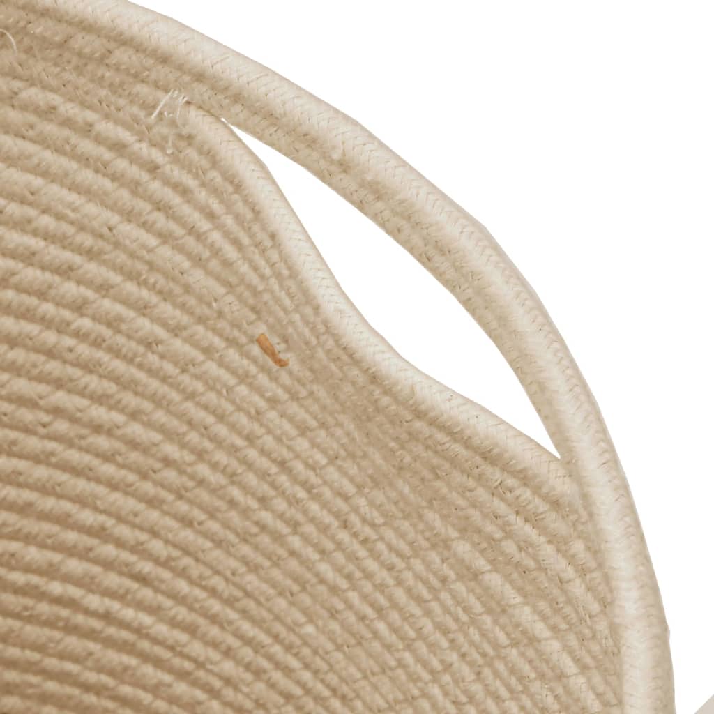 Katoenen Opbergmand met Deksel – Zwart & Beige