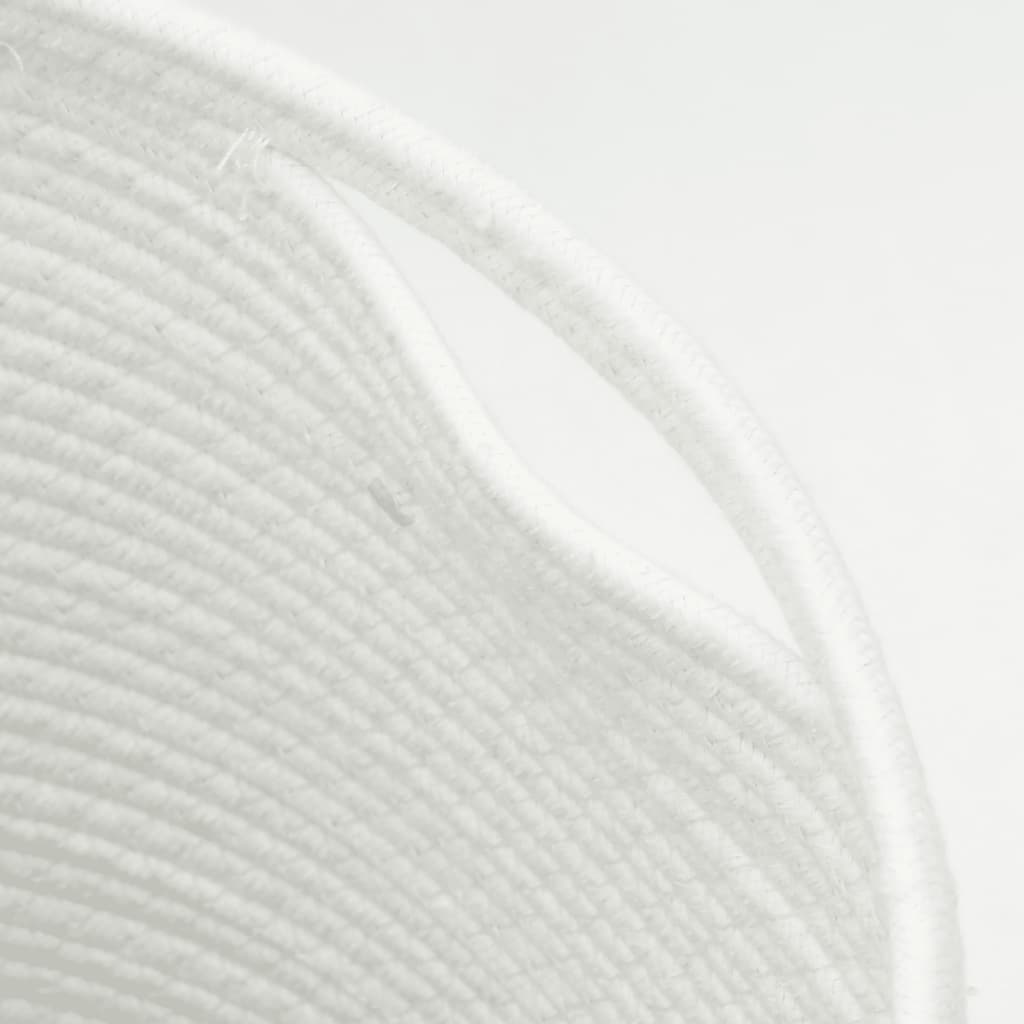 Opbergmand met Deksel – Bruin & Wit Katoen Ø 37 × 50 cm