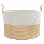 Opbergmand Beige & Wit Katoen – Ø 51 × 33 cm