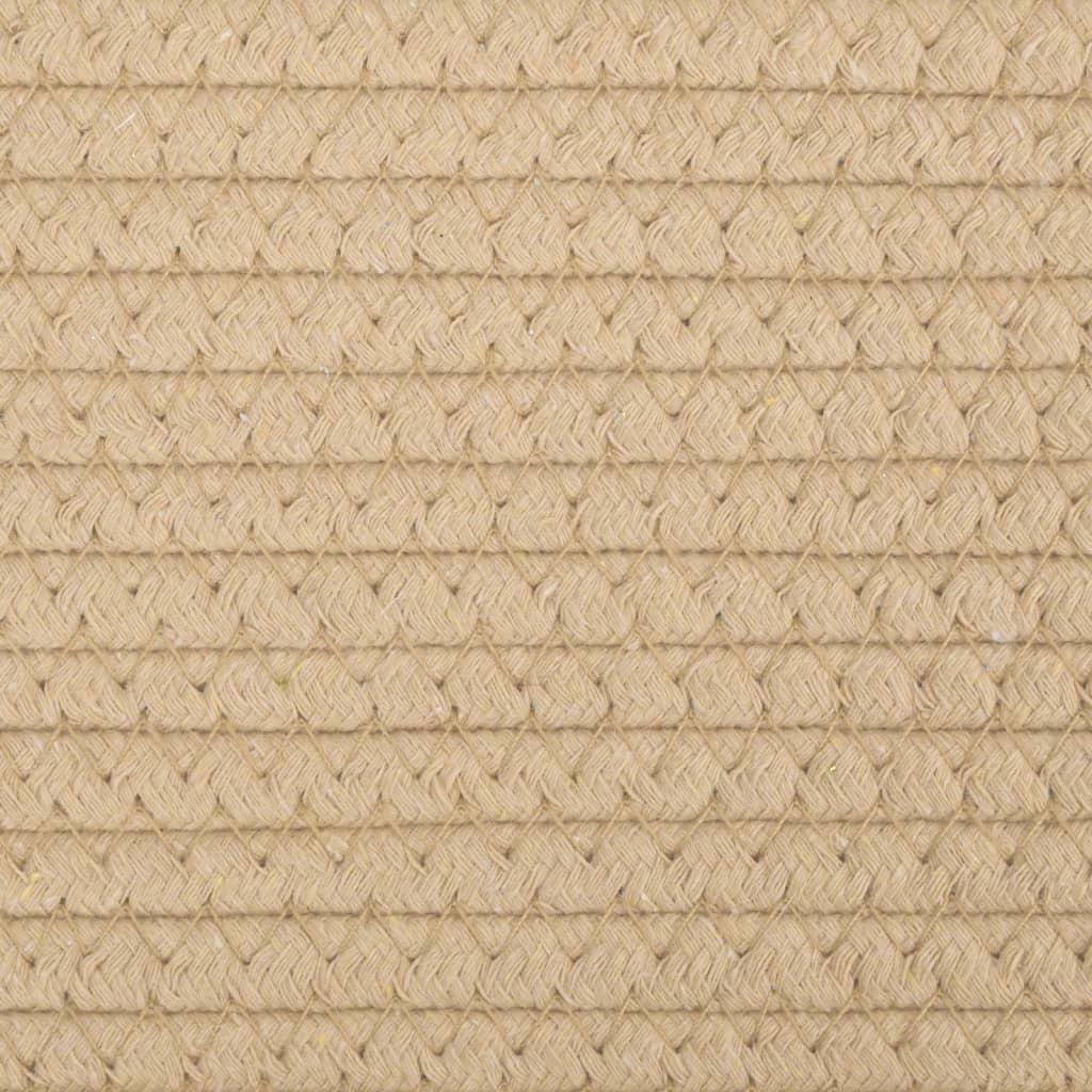 Opbergmand Beige & Wit Katoen – Ø 51 × 33 cm