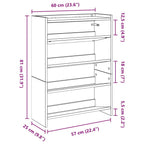 Schoenenrek Artisan Eiken – 60 × 25 × 81 cm