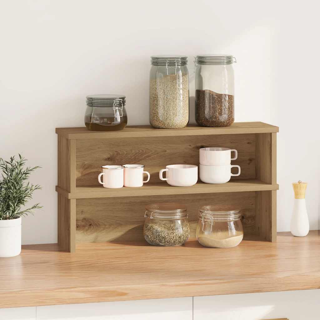 Set van 2 stapelbare keukenrekken artisan eiken