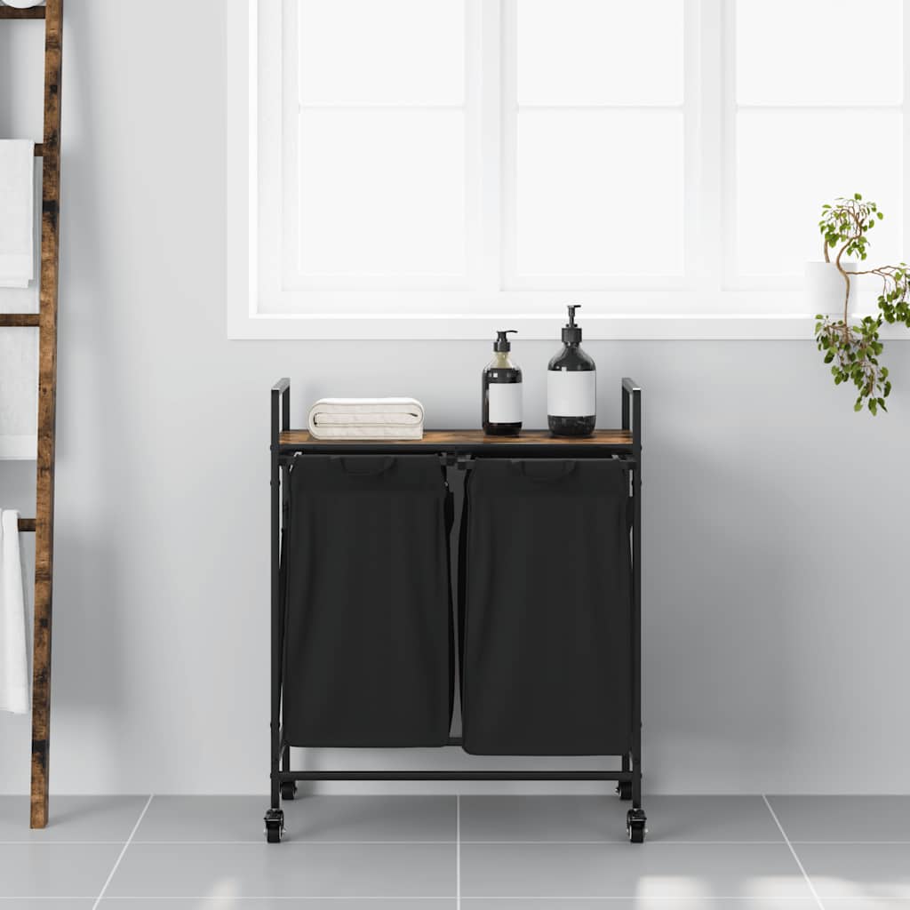 Wasmand 2 Vakken met Legplanken – Gerookt Eiken