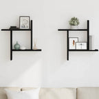 Wandplanken Zwart Eiken – Set van 2