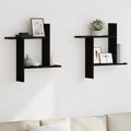 Set van 2 wandplanken zwart eiken
