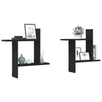 Wandplanken Zwart Eiken – Set van 2