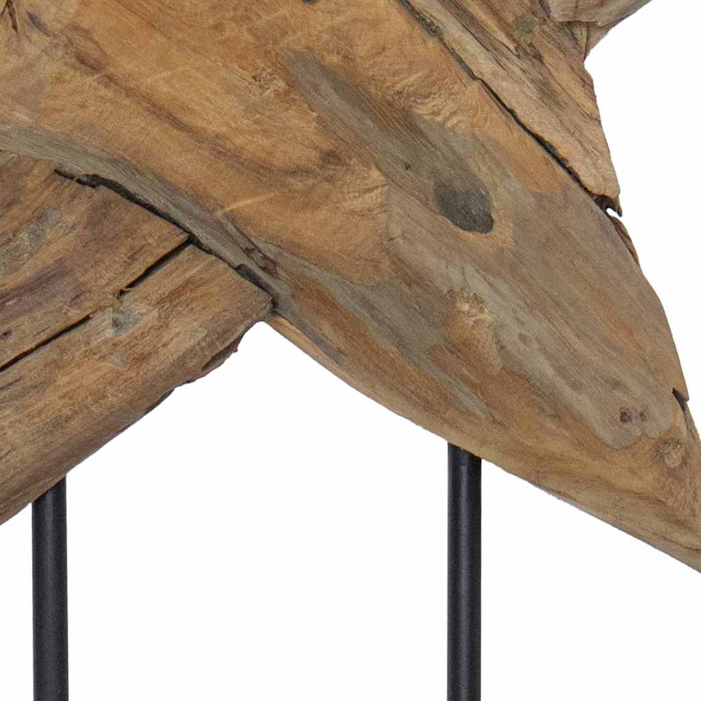 Teakhouten Kerstster met LED’s – 59 cm