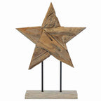 Teakhouten Kerstster met LED’s – 59 cm