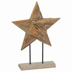 Teakhouten Kerstster met LED’s – 59 cm