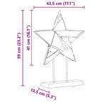 Teakhouten Kerstster met LED’s – 59 cm