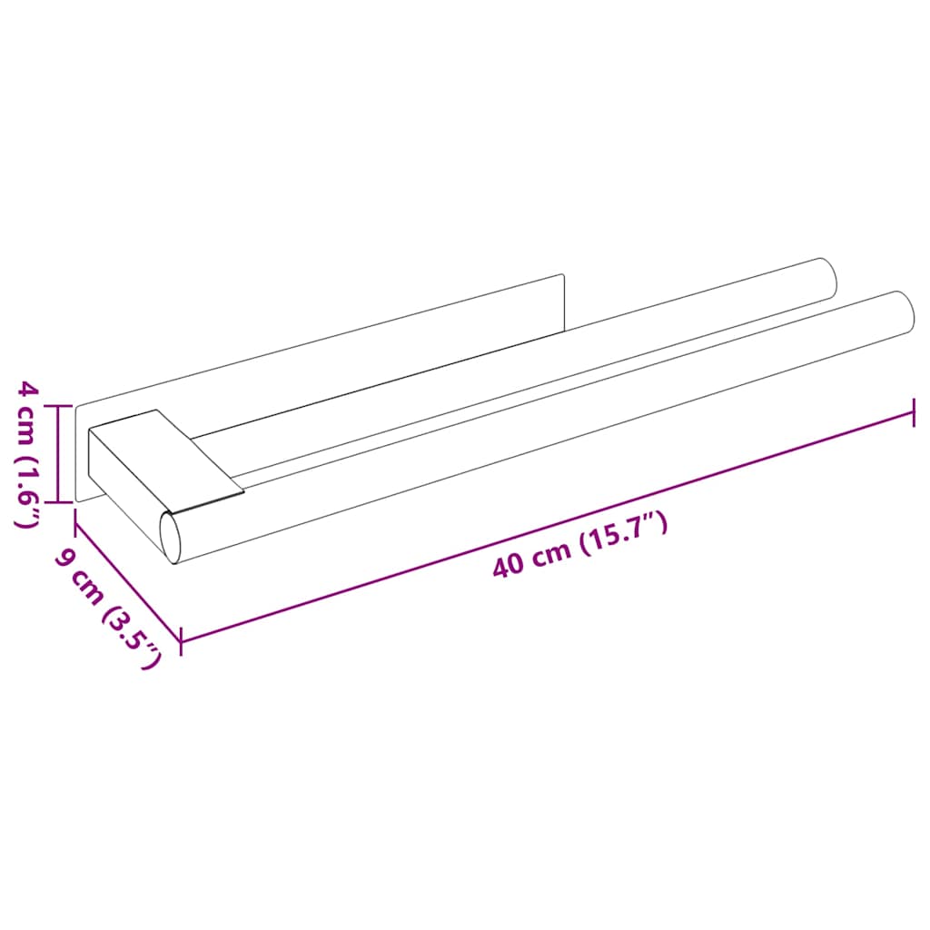 Minimalistisch Handdoekrek RVS – 40 cm