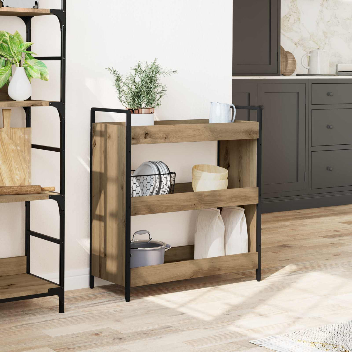 Keukentrolley Artisan Eiken – 70 × 30 × 82 cm