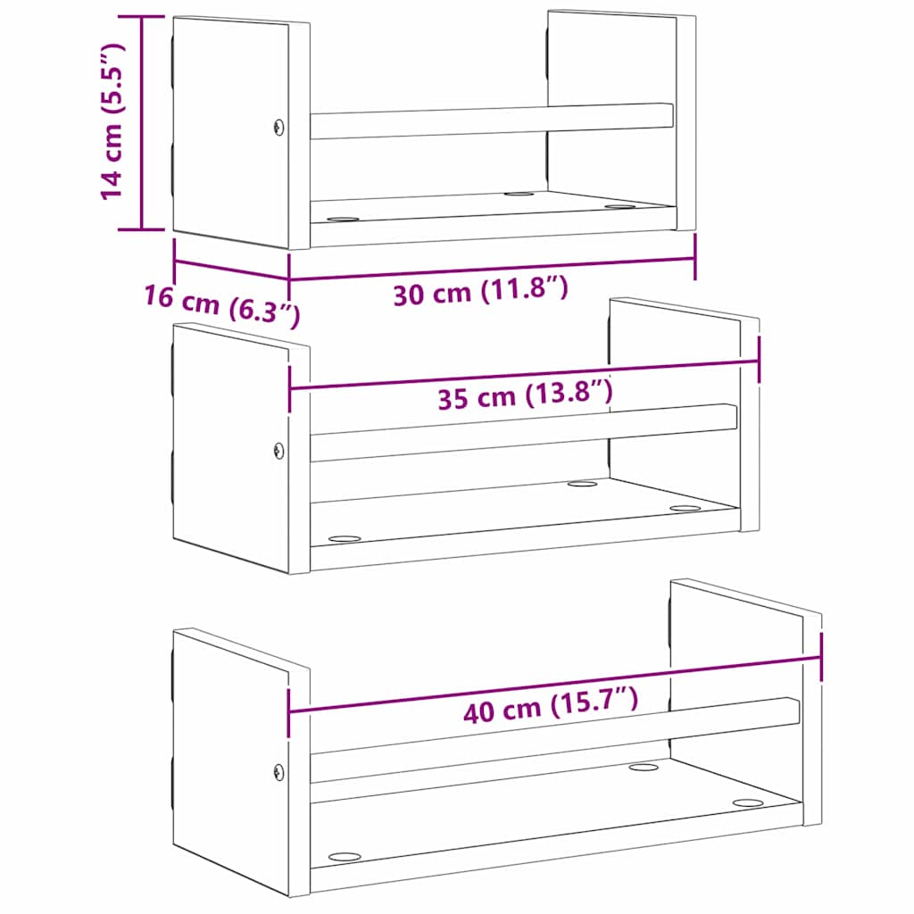 Wandplankenset Oud Hout – Set van 3