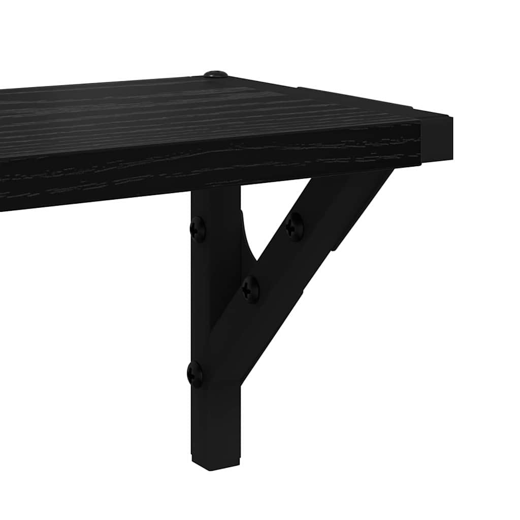 Wandplanken Zwart Eiken – 80 cm Set van 2