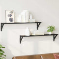 Set van 2 wandplanken zwart eiken, 80 cm