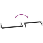 Wandplanken Zwart Eiken – 80 cm Set van 2