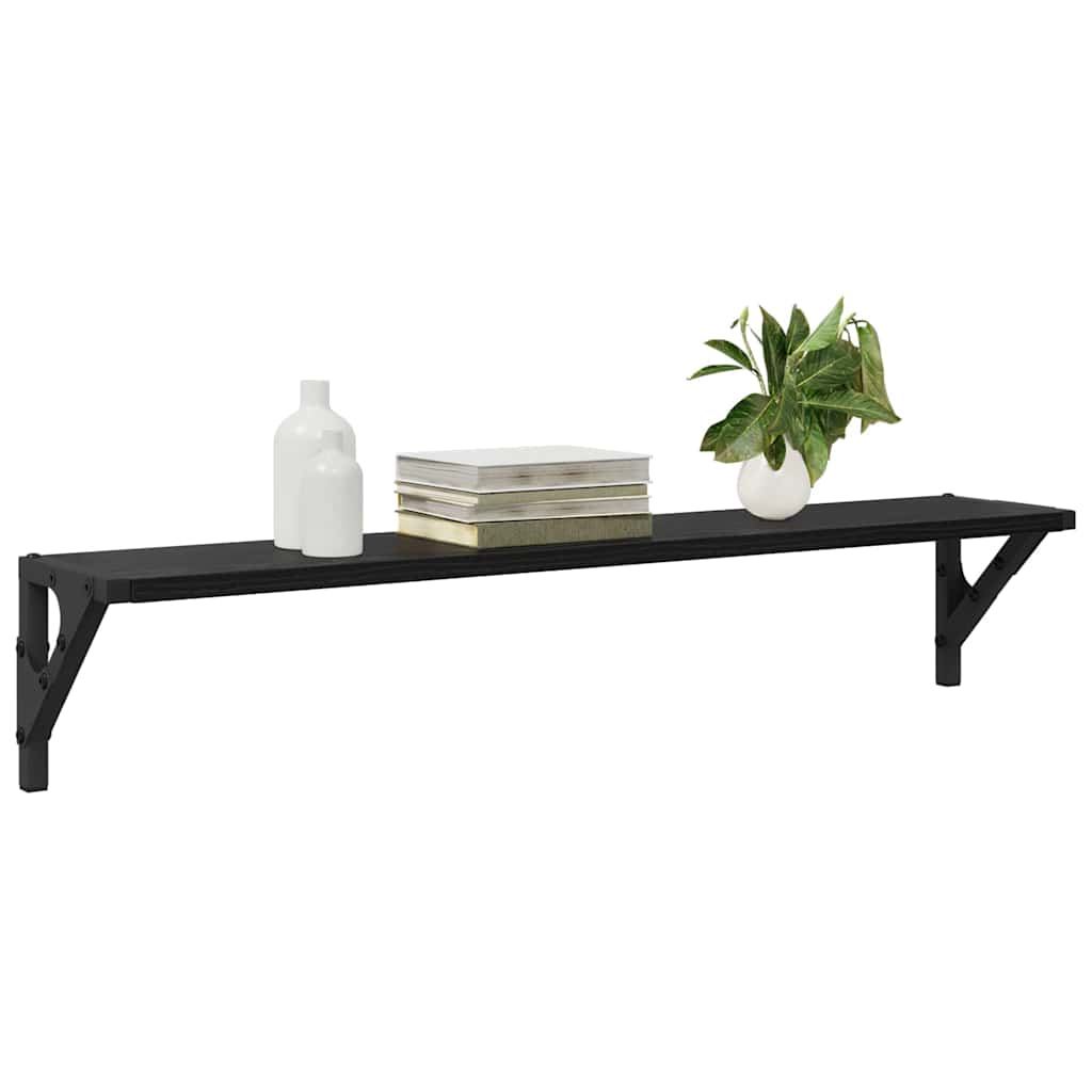 Wandplanken Zwart Eiken – 80 cm Set van 2