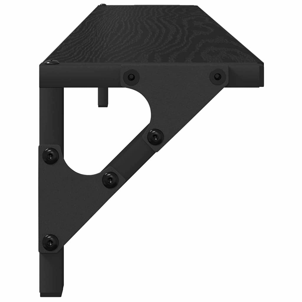 Wandplanken Zwart Eiken – 80 cm Set van 2
