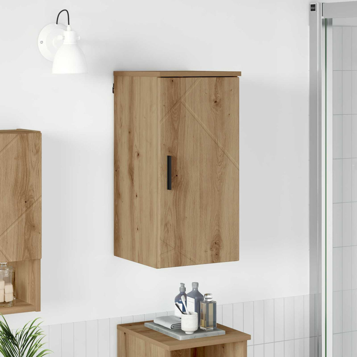 Badkamerkast in artisan eiken, 30 × 31,5 × 61 cm
