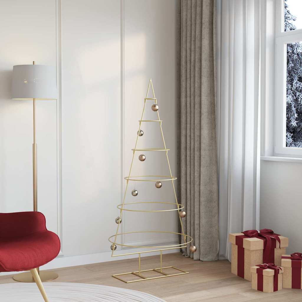 Gouden metalen kerstboom, 148 cm