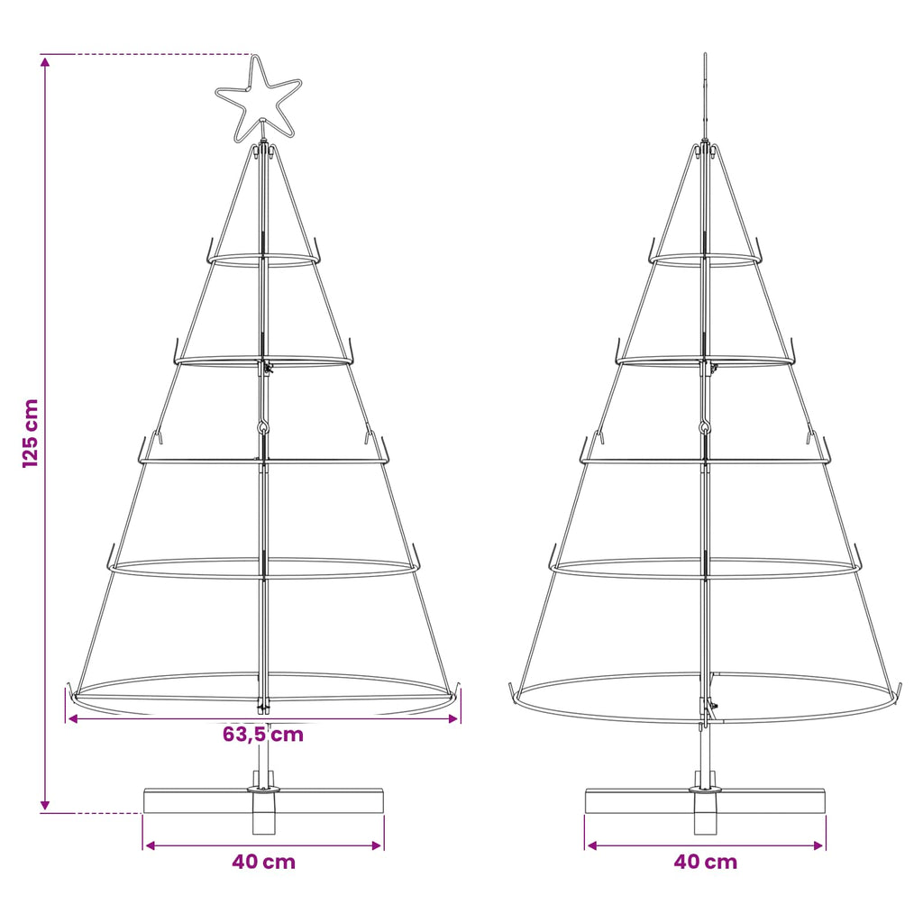 Metalen Kerstboom KUOPIO Zwart – 125 cm